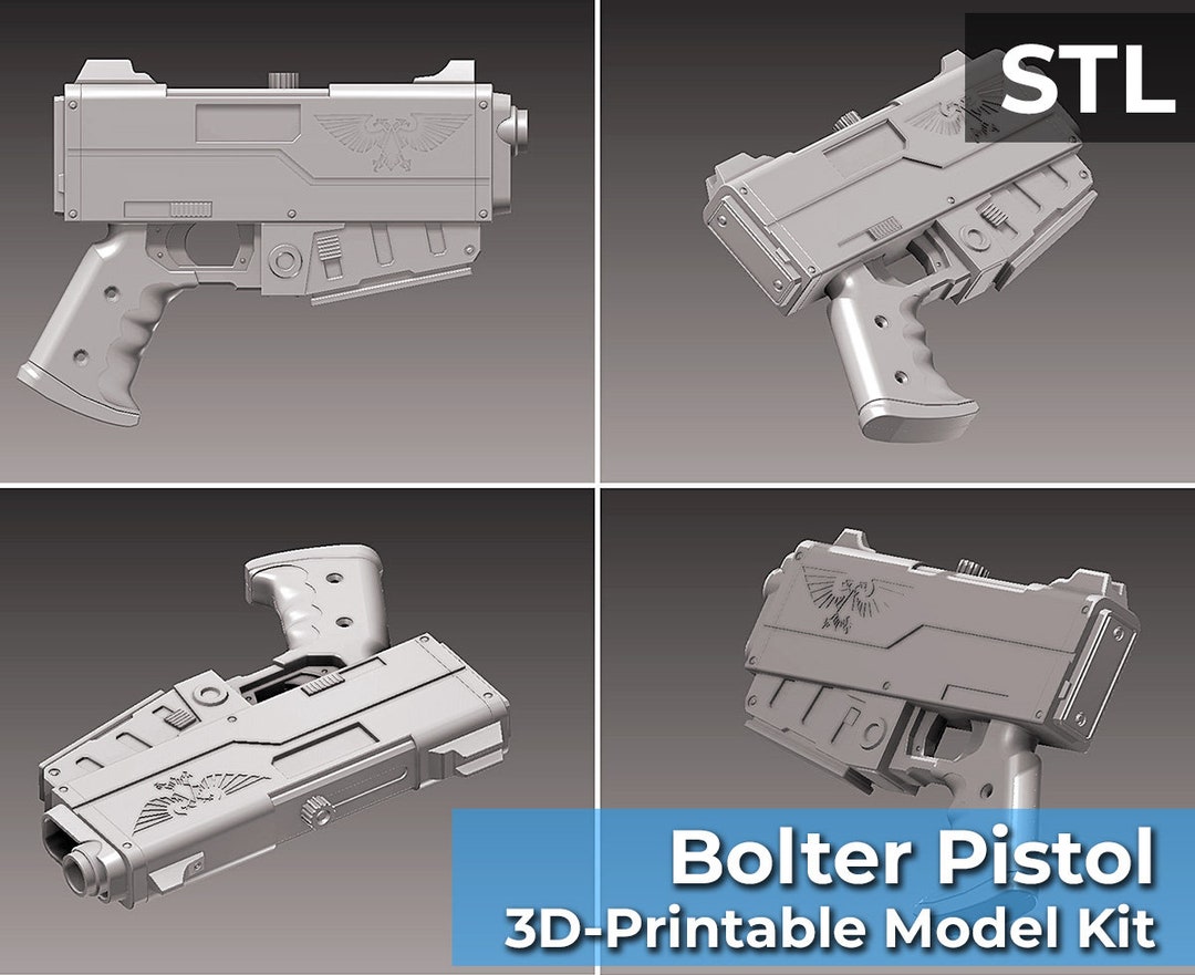 40K Imperial Bolter Pistol Cosplay Prop 3dprintable Model Etsy