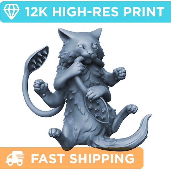 Baby Displacer Beast | Kitten | DnD Miniature - 32mm Scale | D&D Pathfinder Fantasy RPG Mini | High Quality Resin Print for Tabletop Gaming