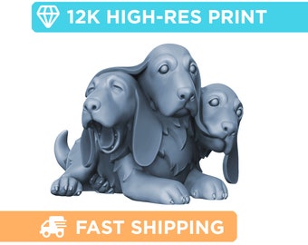 Hound Cerberus Puppy | Baby | DnD Mini - Role Playing Miniature - D&D Pathfinder Fantasy Mini - High Quality Resin Print for Tabletop Gaming