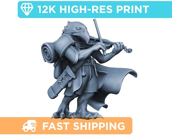 Ravenfolk Bard | Bird Folk | DnD Mini - Role Playing Miniature - D&D Pathfinder Fantasy Mini - High Quality Resin Print for Tabletop Gaming