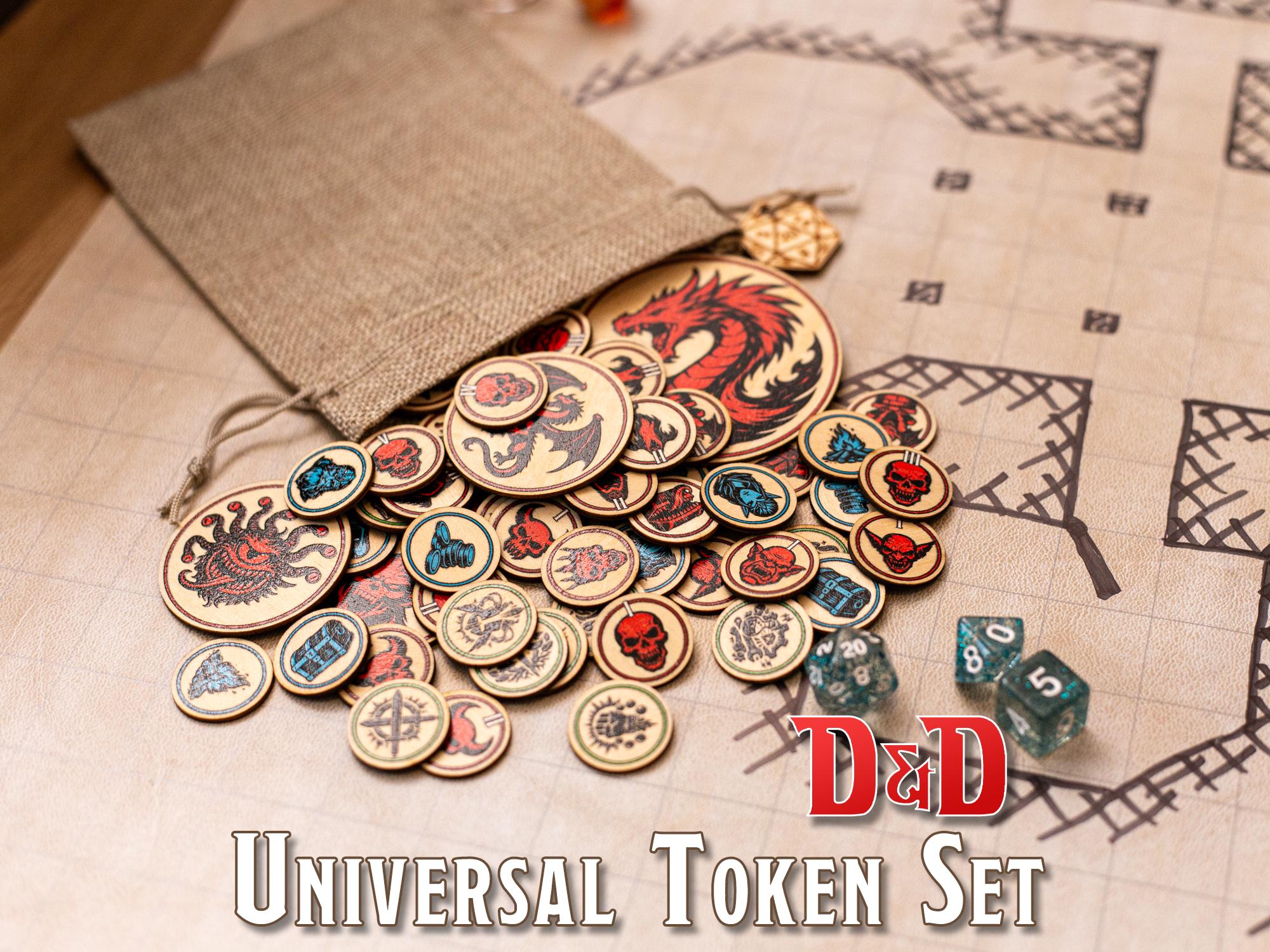 Token In Grid Pattern Hardwood Dnd Tokens, 72 Token Set, Numbered Monsters, 1 Inch Grid and ...