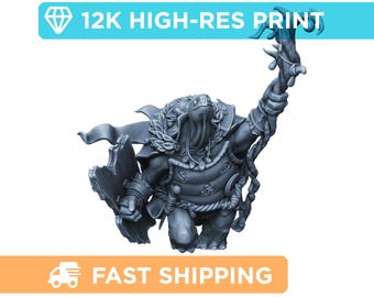 Turtlefolk Druid | DnD Mini - Role Playing Miniature - D&D Pathfinder Fantasy RPG Mini - High Quality Resin Print for Tabletop Gaming