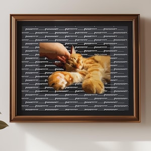 Print Cat Wall Decor Art, Orange Cat with &quot;Purrr&quot; Love, Gift for Orange Cat Lover