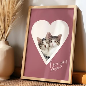 Decorazione murale con due gatti adorabili, regalo di San Valentino per partner amanti dei gatti