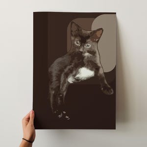 Poster moderno con gattino nero per genitori di gatti, regalo di Natale