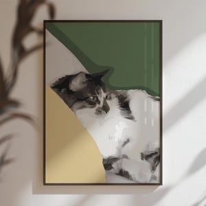 Tabby Cat Poster for Fluffy Cat and Art Lover Hooman Home Decor