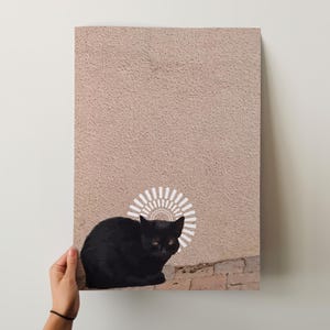 Decorazione murale a forma di gatto nero per interni moderni, regalo di compleanno per il migliore amico degli amanti dei gatti