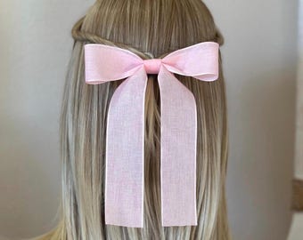 ブラッシュイノセンス｜ピンクリネンヘアボウバレッタ