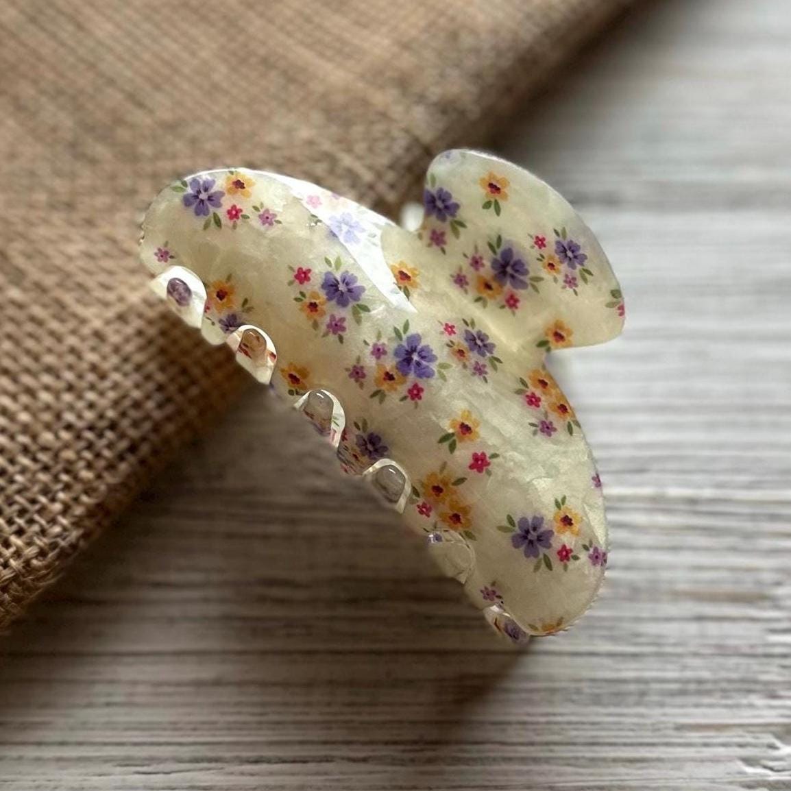 Acetate Flower Hair Claw - Etsy