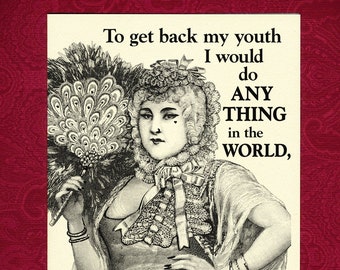 Youth - Greeting Card - Victorian illustration lady oscar wilde present gift birthday love anniversary fabulous steampunk