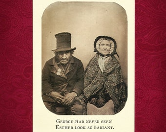 Tarjeta de felicitación - George & Esther - Fotografía victoriana aniversario radiante regalo de cumpleaños boda antigua pareja relación vida