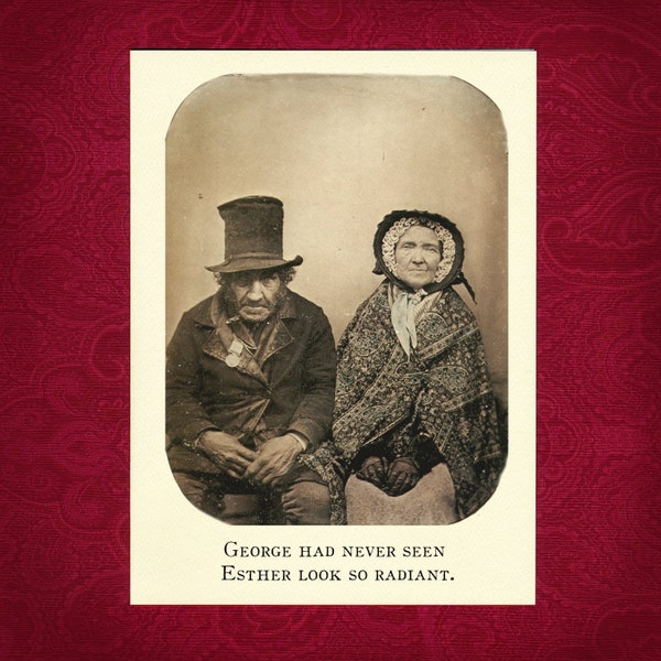 Greeting Card - George & Esther - Victorian photograph radiant anniversary present birthday gift wedding old couple relationship life