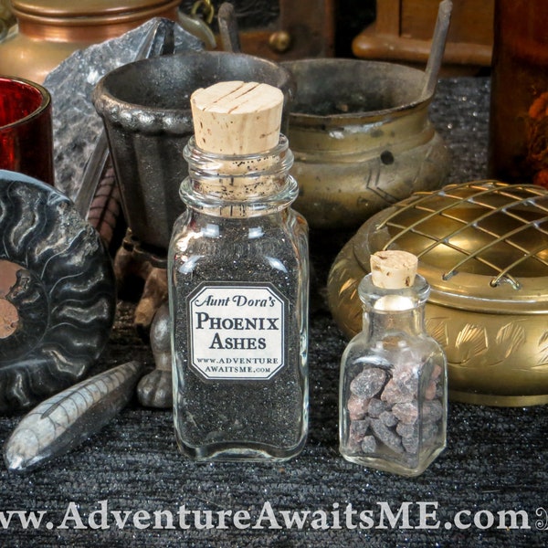 Phoenix Ashes - Aunt Dora's Magic & Mythic Ingredients, magical object story myth legend spells potion pagan curio bird animal spirit guide