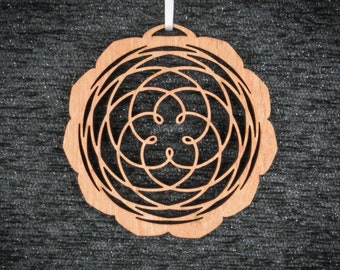 Orbit of Venus Ornament - SMALLER wood laser cut maine holiday gift present Christmas Yule Solstice decoration wicca pagan sacred geometry