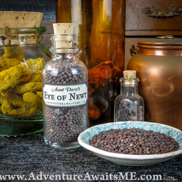 Eye of Newt - Tante Dora es Magic & Mythic Ingredients, magisches Objekt Senf Saatzauber pagan wicca religion curio witch herbalist