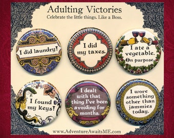38mm Positivity Pin Badge Adulting Badge