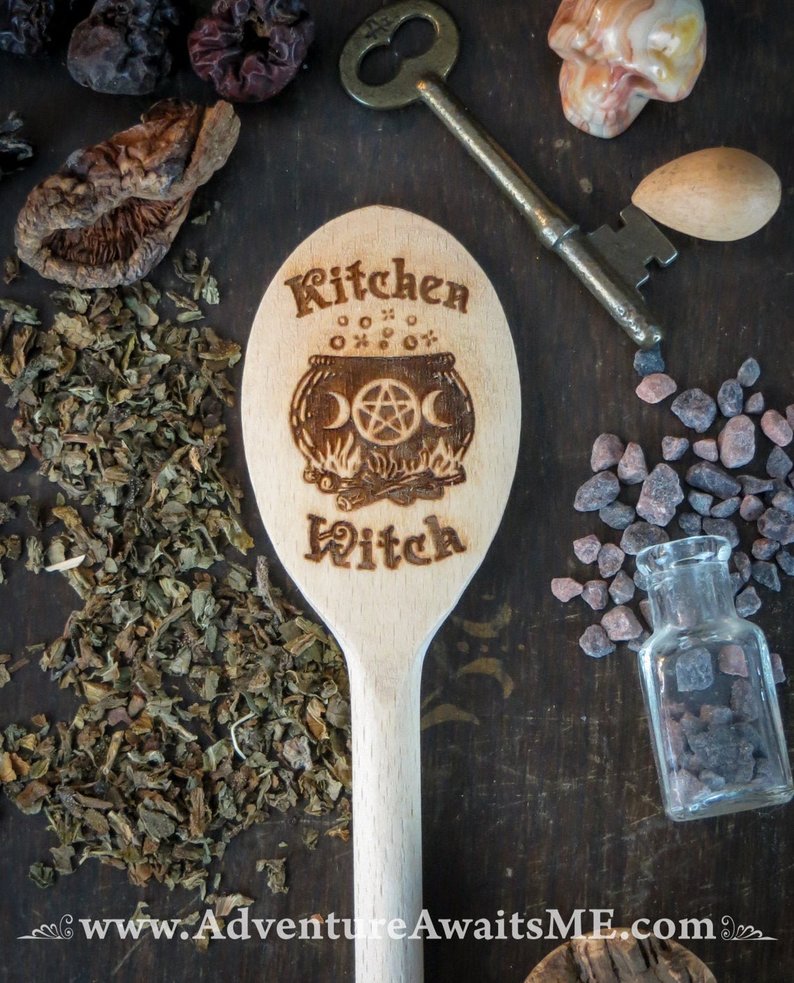 Kitchen Witch Wooden Spoon Laser Cut Engraved Wood Pagan | Etsy