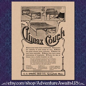Climax Couch - Victorian Advertisement Print (8x10)– 1800s New England Oddity