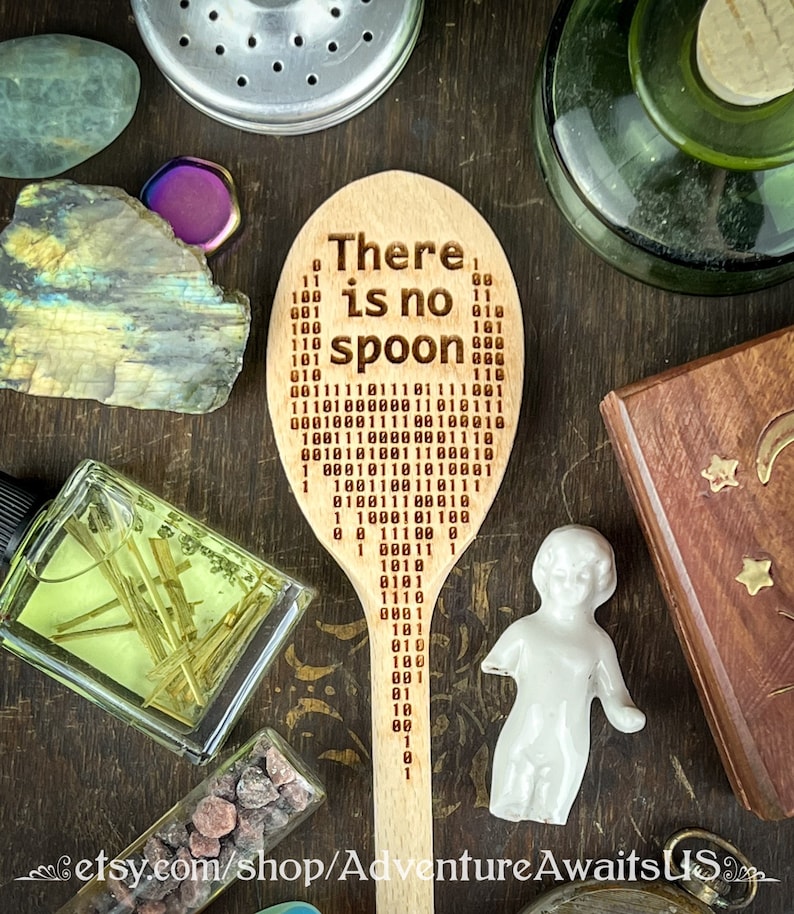 Engraved Beechwood Spoon - "there is No Spoon" Movie Quote - Etsy