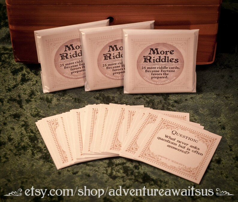 More Riddles fits in Riddle Box laser engraved wood box Etsy