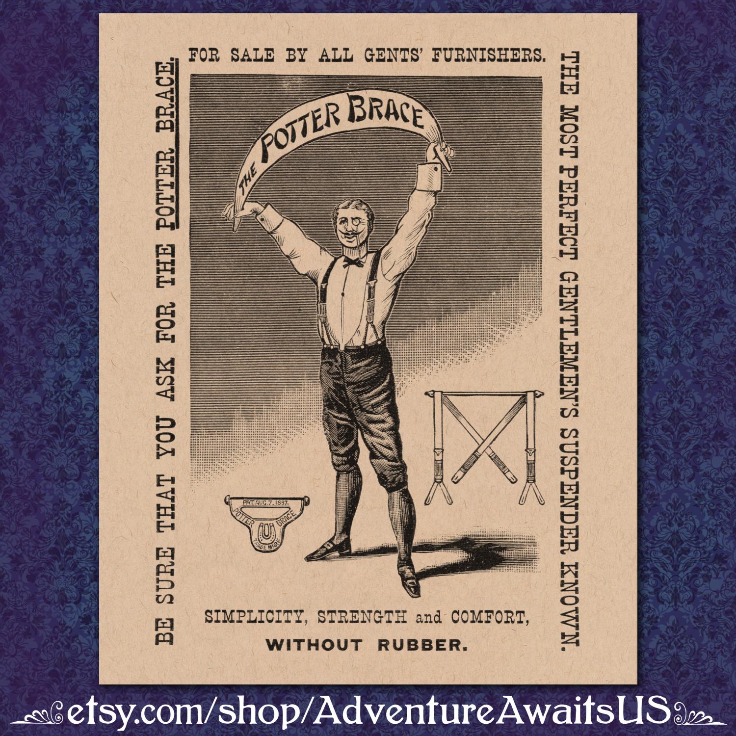 Gentlemen's Suspenders (the Potter Brace) - Victorian