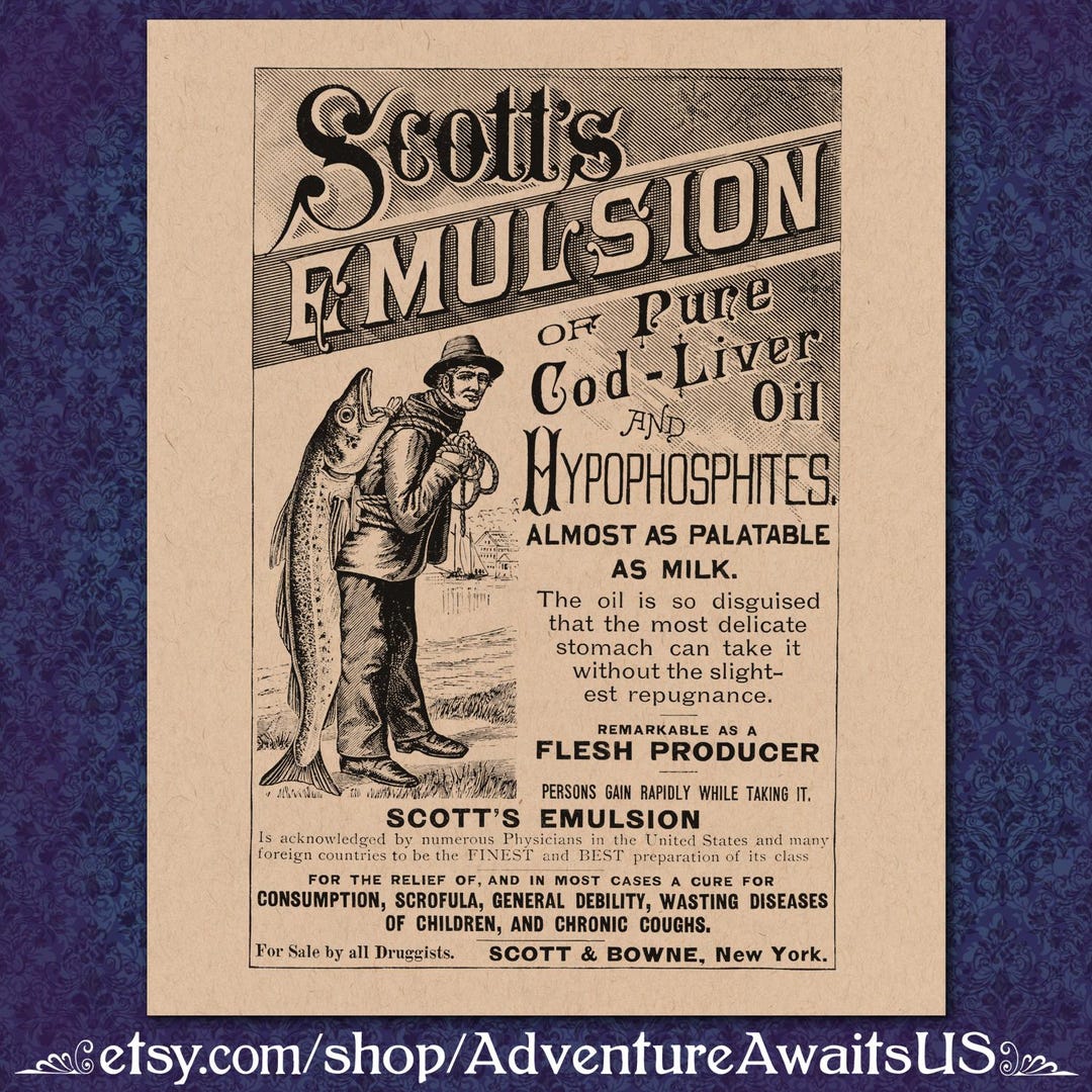 Scott's Emulsion Cod-liver Oil Victorian Advertisement Print (8x10 ...