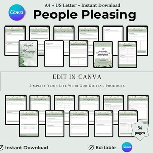 Boundaries Worksheet: Stop People Pleasing, Build Self-Confidence (Instant Download)