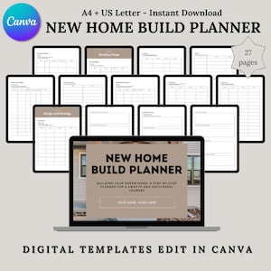 New Home Build Planner: Home Building Guide (instant Download) - Etsy