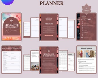 Character Development Planner: Novel Writing Workbook (Digital Download)