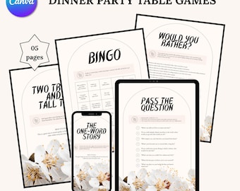 Paquete de juegos para cenas: Bingo de mesa, Temas de conversación (PDF)