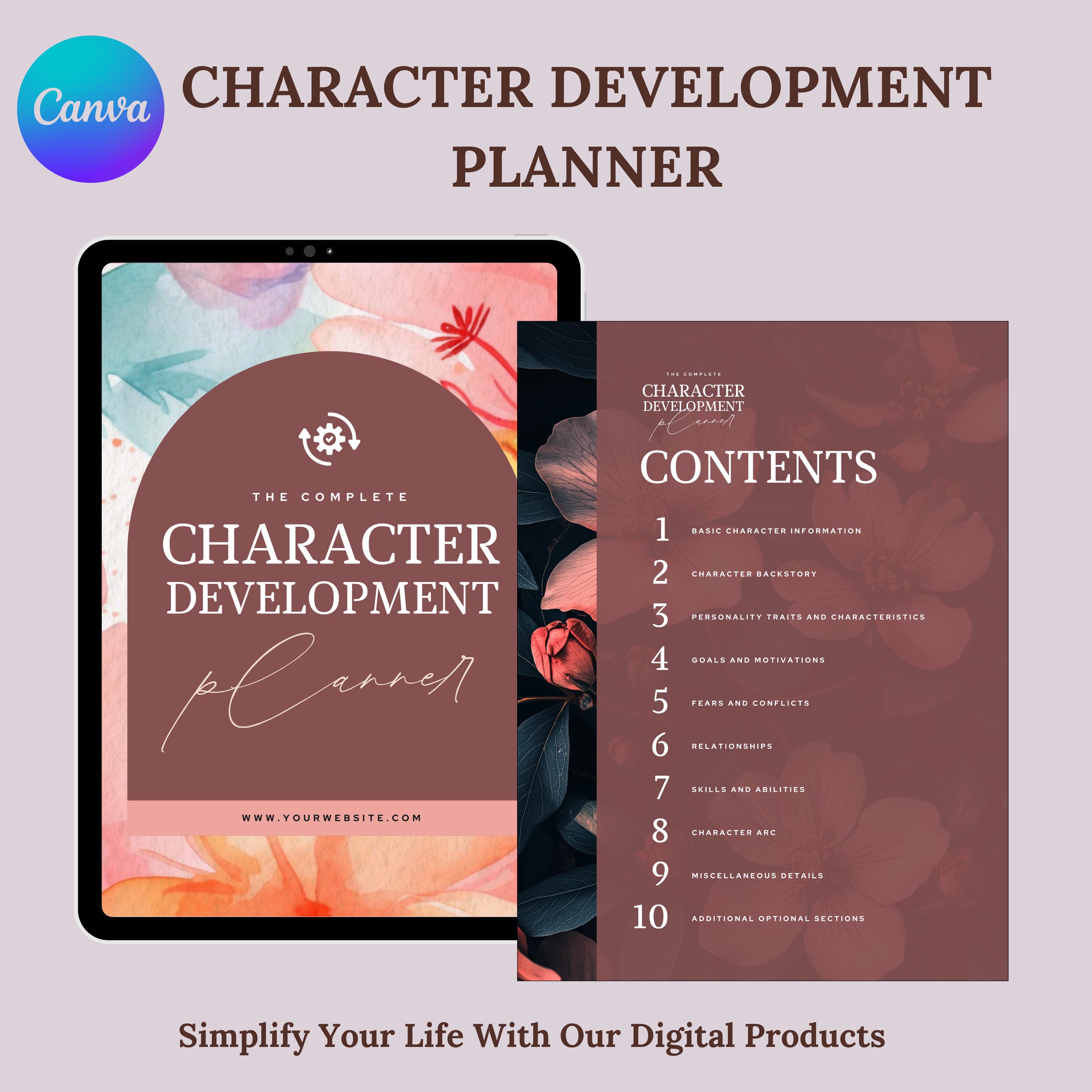 Character Development Planner: Novel Writing Workbook (digital Download ...