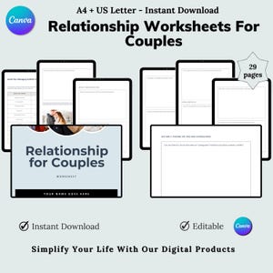 Couples Therapy worksheet, Relationship Worksheet for Couples, Marriage Counseling Tools, Couples Communication Template