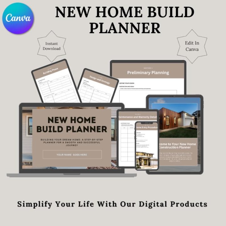 New Home Build Planner: Home Building Guide (instant Download) - Etsy