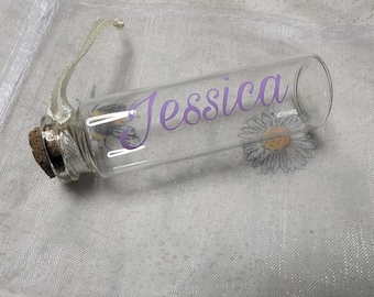 Personalized Tooth Fairy Jar: Glass Keepsake Bottle