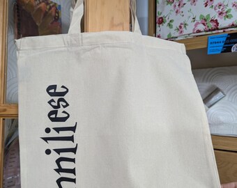Personalized Name Tote Bag: Custom School or Work Bag
