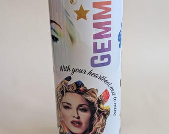 Personalised Madonna Travel Mug: Stainless Steel Insulated Tumbler - any name