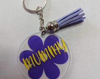 Personalized Mother's Day Keyring: Floral Token Gift