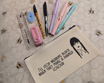 Personalised Wednesday Addams Pencil Case – Makeup Bag, Teacher Gift