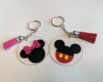 Mouse Inspired Couple Keyrings – Personalised Tassel Keychains