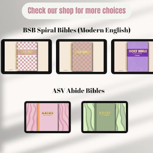 Digital Journaling Bible in Pink/ Spiral Digital Bible /Devotional/SOAP/ Old Testament/ New Testament/ Scripture/ Bible Bookshelf / BSB