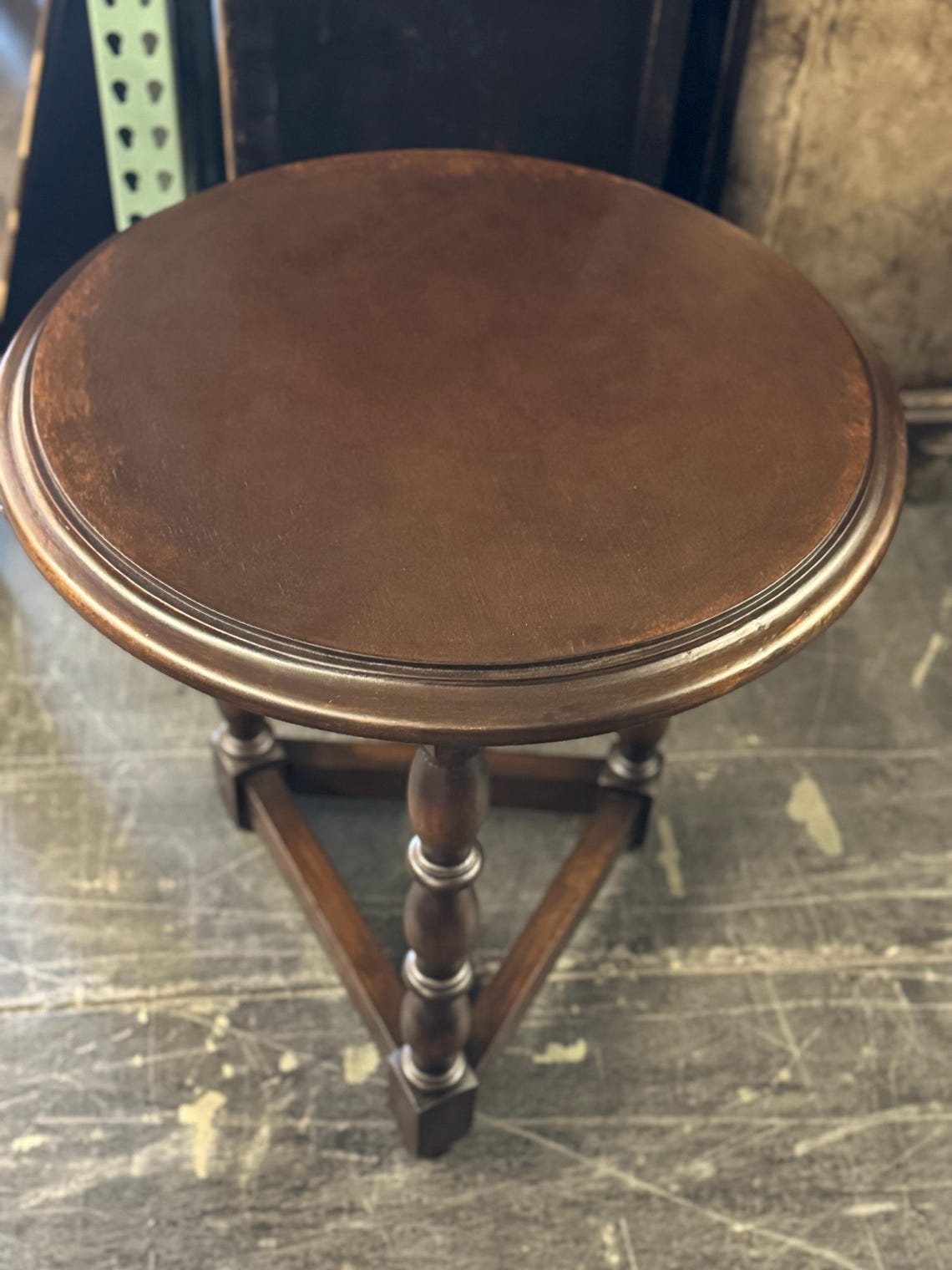 Round Wood Accent Table 26” | Solid Wood Side Table | Rustic End Table ...