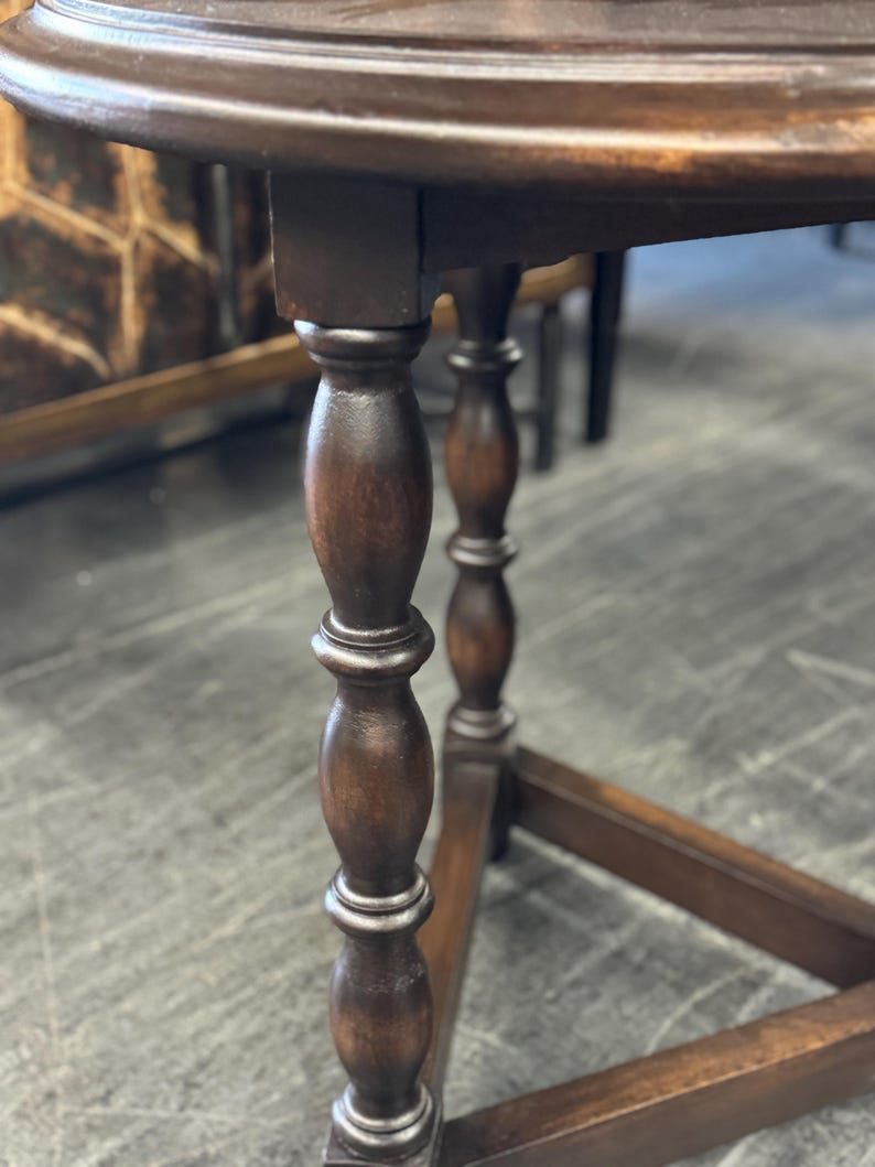 Round Wood Accent Table 26” | Solid Wood Side Table | Rustic End Table ...