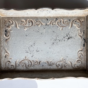 Rustic wood rectangular tray|Ottoman tray|Handpainted tray|Breakfast tray|Serving tray sofa|wedding present tray|rustic coffee table tray