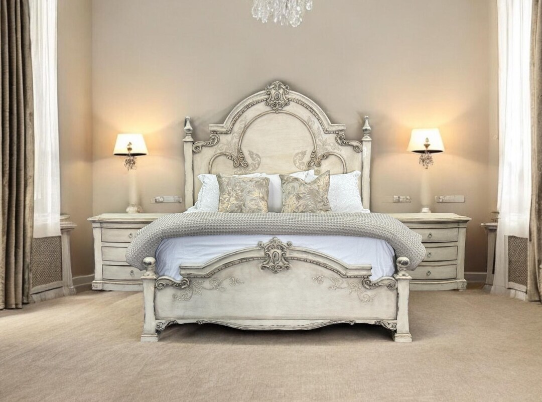 Handmade French Country King Bed ,solid Wood King Headboard, Master ...