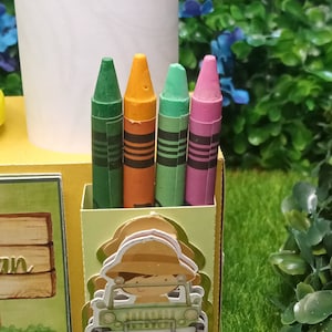 Wax colors and  play doh Box, digital file SVG with Video Tutorial, Box SVG, Box Template, Silhouette Cut Files, Cricut Cut Files.