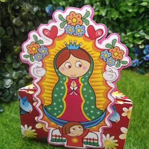 Virgencita de Guadalupe Box Template, Cutting files, Box template, Studio files, favor box template, Silhouette cut file, Video assembly