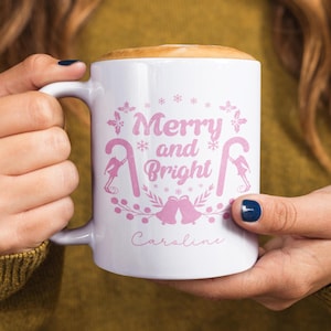 Personalized Christmas Mug, Merry & Bright Mug, Christmas Mugs, Custom Mug Christmas, Christmas Gift, Holiday Mug, Custom Christmas Gifts