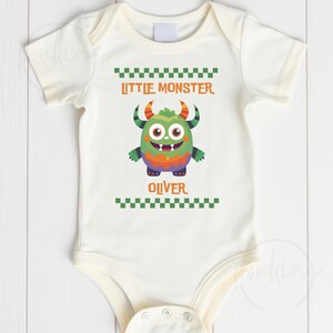 Personalized Halloween Baby Outfit, Little Monster Bodysuit, Baby Shower Gift, First Halloween Outfit, Halloween Family Matching Shirt