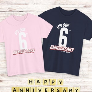 Anniversary Matching T-Shirt, Couple&#39;s Anniversary Tee, Husband Wife Anniversary Shirt,Personalized Couple Shirt,Wedding Anniversary T-Shirt