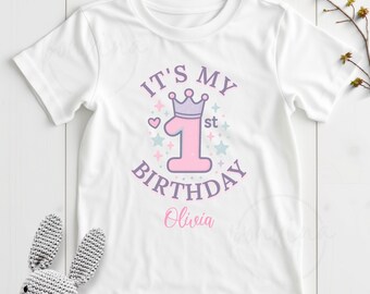 Personalized 1st Birthday Girl Shirt, Cake Smash Outfit, Matching Family Shirts
